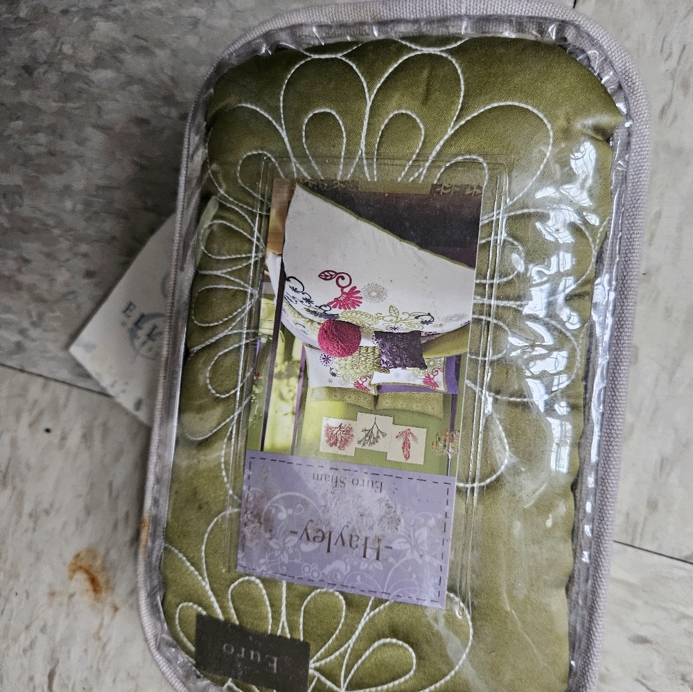 Green euro sham pillow